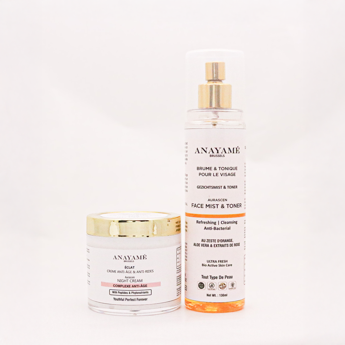 Set Duo - Éclat - Crème de nuit anti-âge & anti-rides + Face Brume & Tonique