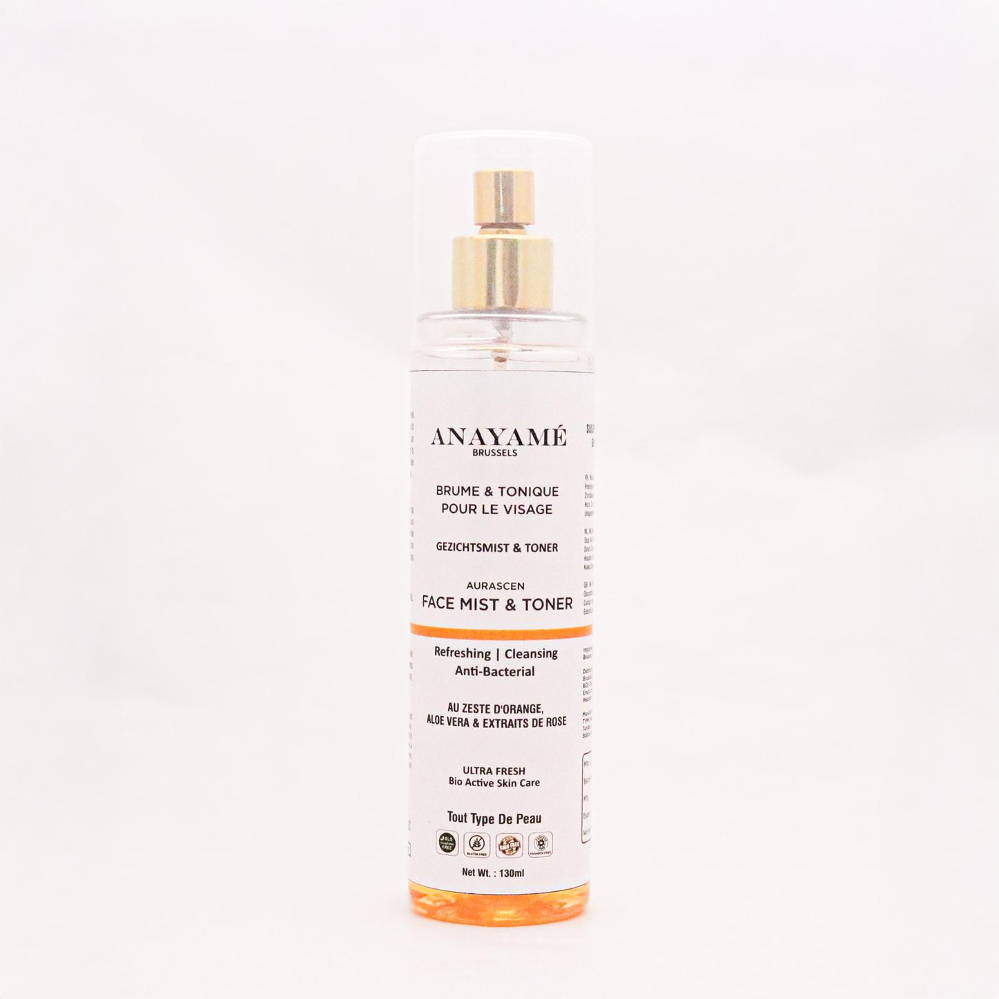 Facial Mist &amp; Toner with Orange Zest, Aloe Vera &amp; Rose Extracts